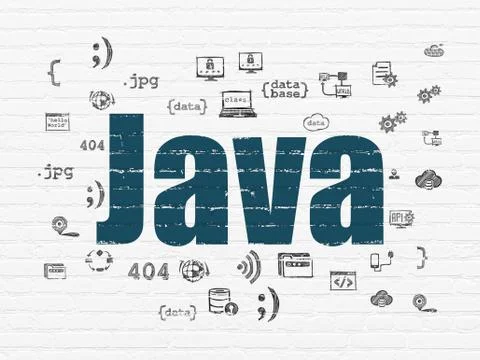Programming concept: Java on wall background Stock-Illustration