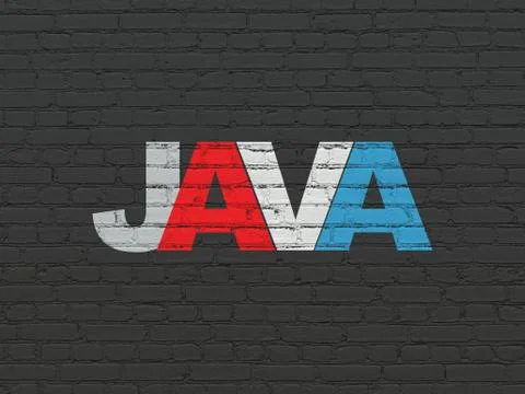 Programming concept: Java on wall background Stock Illustration