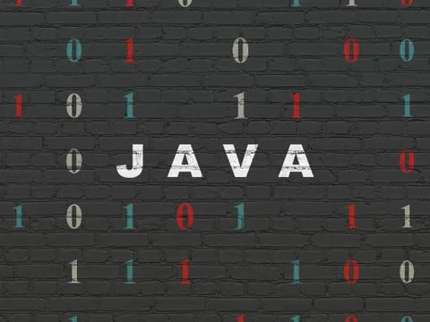 Programming concept: Java on wall background Stock-Illustration