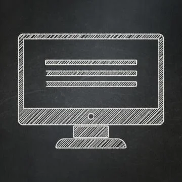 Programming concept: Monitor on chalkboard background 스톡 일러스트