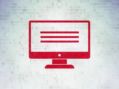 Programming concept: Monitor on Digital Data Paper background Stockillustratie