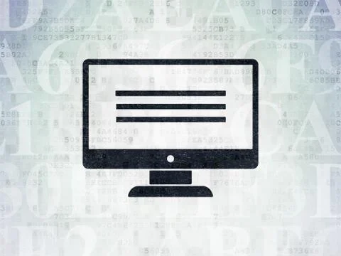 Programming concept: Monitor on Digital Data Paper background 스톡 일러스트