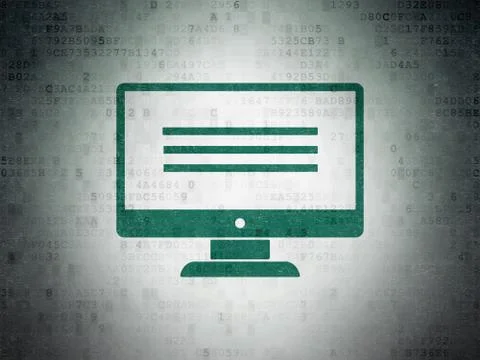 Programming concept: Monitor on Digital Data Paper background Stock-Illustration