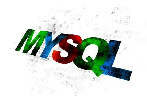 Programming concept: MySQL on Digital background 스톡 일러스트