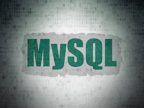 Programming concept: MySQL on Digital Data Paper background Illustrazione stock