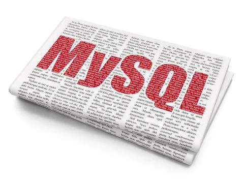 Programming concept: MySQL on Newspaper background Stock-Illustration