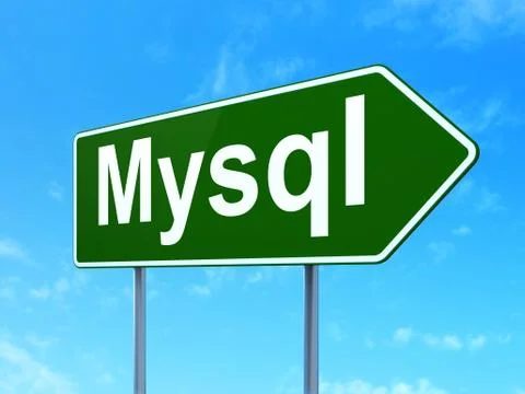 Programming concept: MySQL on road sign background 스톡 일러스트