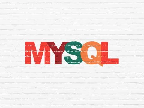 Programming concept: MySQL on wall background Stock Illustration