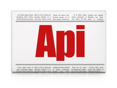 Programming concept: newspaper headline Api 库存插图