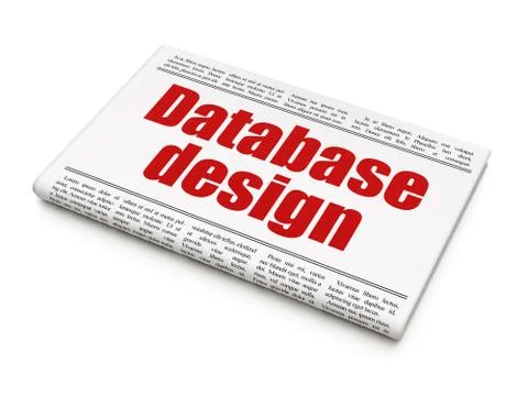 Programming concept: newspaper headline Database Design Stock-Illustration