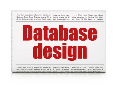 Programming concept: newspaper headline Database Design Ilustración de archivo