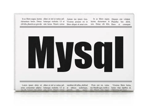 Programming concept: newspaper headline MySQL 스톡 일러스트