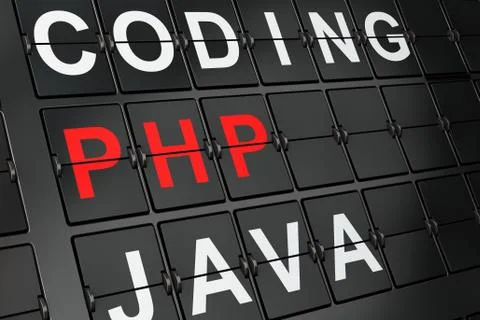 Programming concept: Php on airport board background 스톡 일러스트