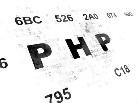 Programming concept: Php on Digital background 스톡 일러스트