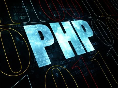 Programming concept: Php on Digital background 库存插图