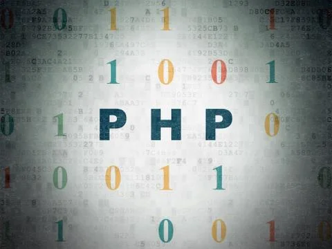 Programming concept: Php on Digital Data Paper background Stockillustratie