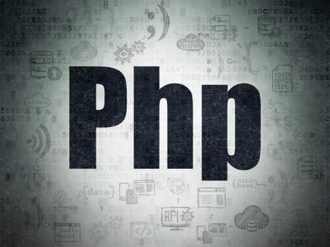 Programming concept: Php on Digital Data Paper background Stockillustratie