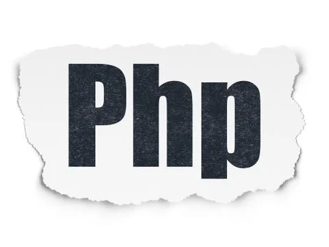 Programming concept: Php on Torn Paper background Stock Illustration