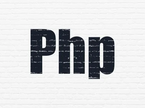 Programming concept: Php on wall background 库存插图