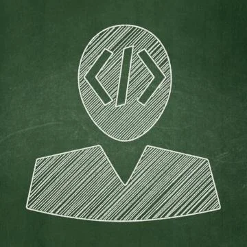 Programming concept: Programmer on chalkboard background Stock-Illustration