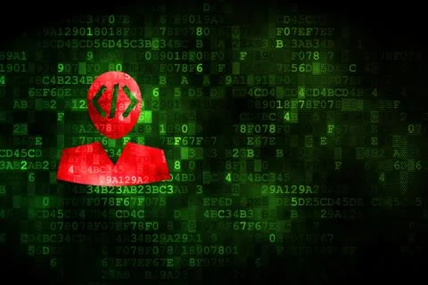 Programming concept: Programmer on digital background 스톡 일러스트