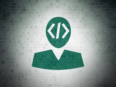 Programming concept: Programmer on Digital Data Paper background Stockillustratie