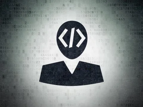 Programming concept: Programmer on Digital Data Paper background Stock-Illustration