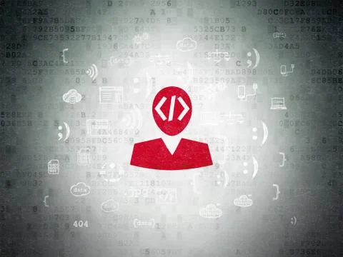 Programming concept: Programmer on Digital Data Paper background Stock Illustration