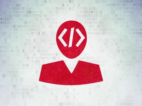 Programming concept: Programmer on Digital Paper background 스톡 일러스트