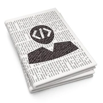 Programming concept: Programmer on Newspaper background Stockillustratie