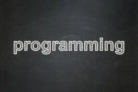 Programming concept: Programming on chalkboard background イラスト素材
