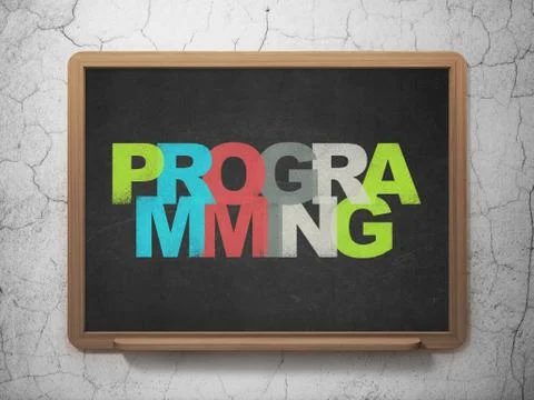 Programming concept: Programming on School board background Illustrazione stock