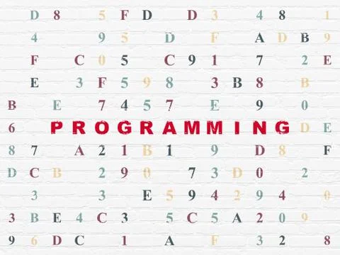 Programming concept: Programming on wall background 스톡 일러스트
