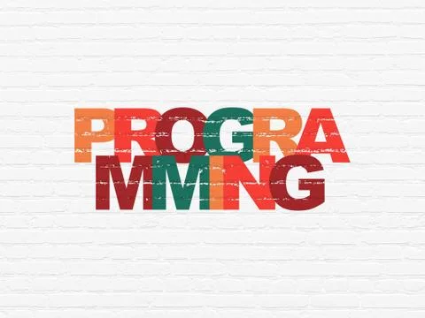 Programming concept: Programming on wall background Ilustração Stock