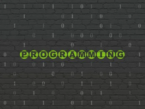 Programming concept: Programming on wall background Illustrazione stock