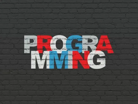 Programming concept: Programming on wall background 스톡 일러스트
