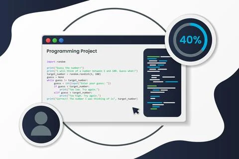 Programming Concept with Python Languange, Vector Illustration Stock Illustration