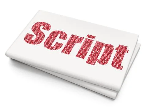 Programming concept: Script on Blank Newspaper background 库存插图