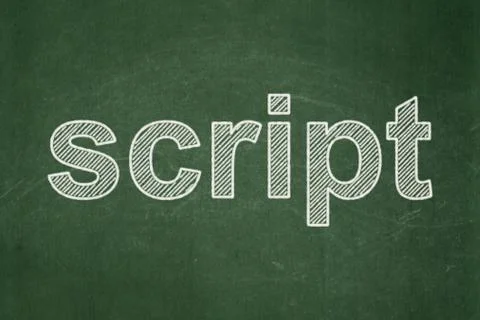 Programming concept: Script on chalkboard background 库存插图