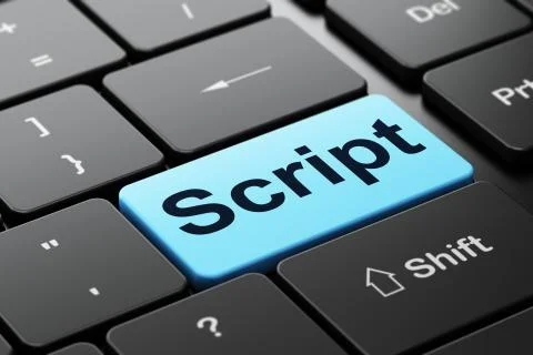 Programming concept: Script on computer keyboard background Stock Illustration