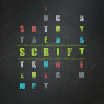 Programming concept: Script in Crossword Puzzle 스톡 일러스트