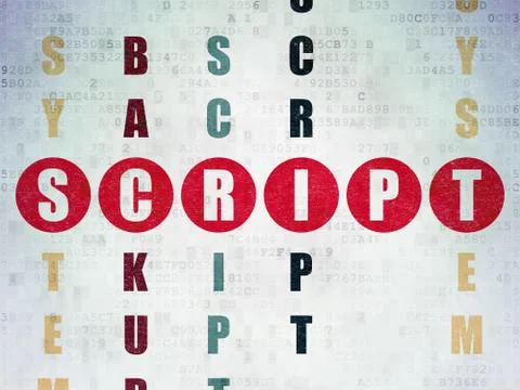 Programming concept: Script in Crossword Puzzle Illustrazione stock