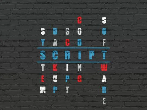 Programming concept: Script in Crossword Puzzle Stockillustratie