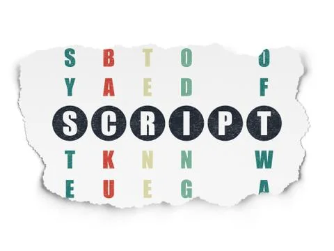 Programming concept: Script in Crossword Puzzle Ilustración de archivo