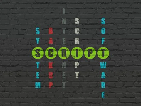 Programming concept: Script in Crossword Puzzle Illustration