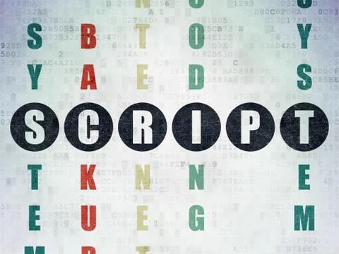 Programming concept: Script in Crossword Puzzle Stock Illustration