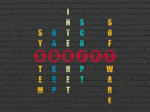 Programming concept: Script in Crossword Puzzle イラスト素材