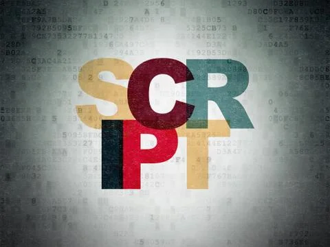 Programming concept: Script on Digital Data Paper background Stock Illustration