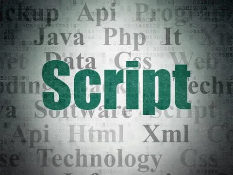 Programming concept: Script on Digital Data Paper background Stock Illustration