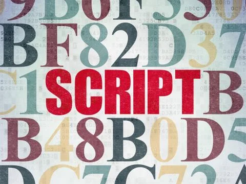 Programming concept: Script on Digital Data Paper background Stock Illustration